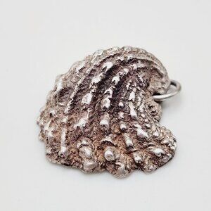 Vintage Ferree Seashell Brutalist Modernist Designer 925 Sterling Silver Pendant